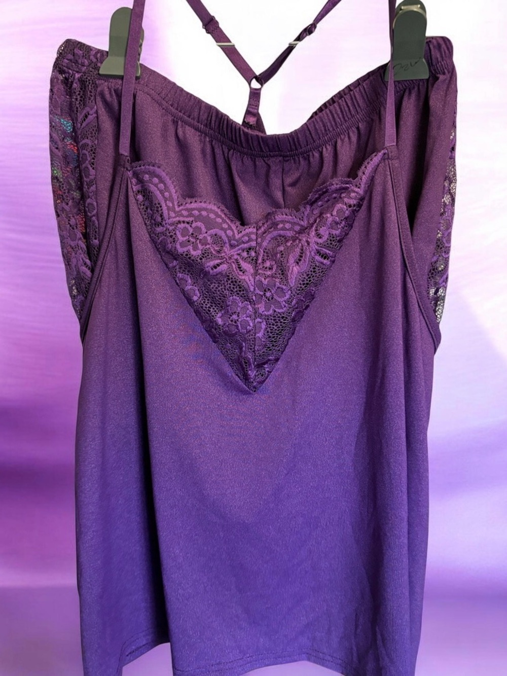 Deep Lacey Purple Baby Doll Set - Size 1x
